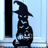 Black Cat Carved Pumpkin Halloween Garden Decoration Sculpture Door Stop