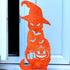 Black Cat Carved Pumpkin Halloween Garden Decoration Sculpture Door Stop