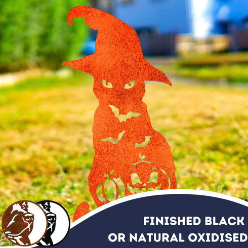 Black Cat Carved Pumpkin Halloween Garden Decoration Sculpture Door Stop