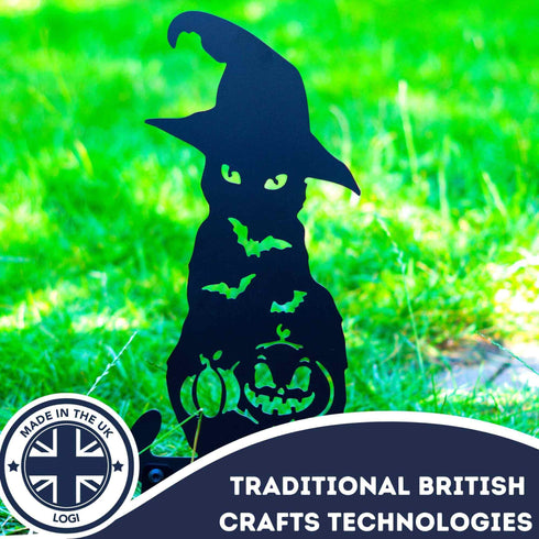 Black Cat Carved Pumpkin Halloween Garden Decoration Sculpture Door Stop