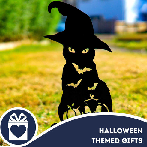 Black Cat Carved Pumpkin Halloween Garden Decoration Sculpture Door Stop