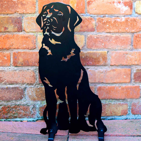 Black Chocolate Labrador Dog Loss Garden Ornament Memorial Statue