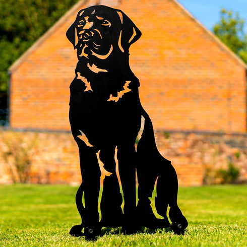 Black Chocolate Labrador Dog Loss Garden Ornament Memorial Statue