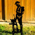 Lest We Forget Soldier Silhouette Military Statue Remembrance Day Sculpture Army Poppy Metal Art Laser Cut Figurine Veteran Tribute Memorial