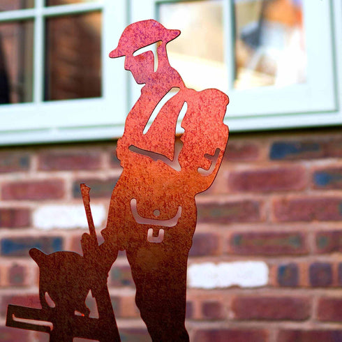 Lest We Forget Soldier Silhouette Military Statue Remembrance Day Sculpture Army Poppy Metal Art Laser Cut Figurine Veteran Tribute Memorial