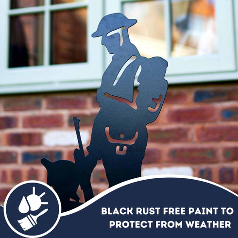 Lest We Forget Soldier Silhouette Military Statue Remembrance Day Sculpture Army Poppy Metal Art Laser Cut Figurine Veteran Tribute Memorial