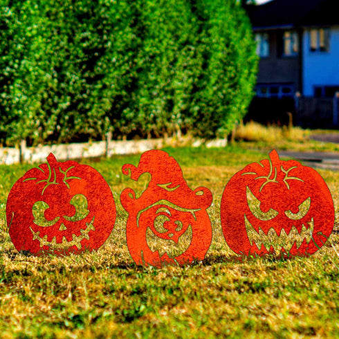 Scary Carved Pumpkins Halloween Outdoor Party Decoration Garden Ornament