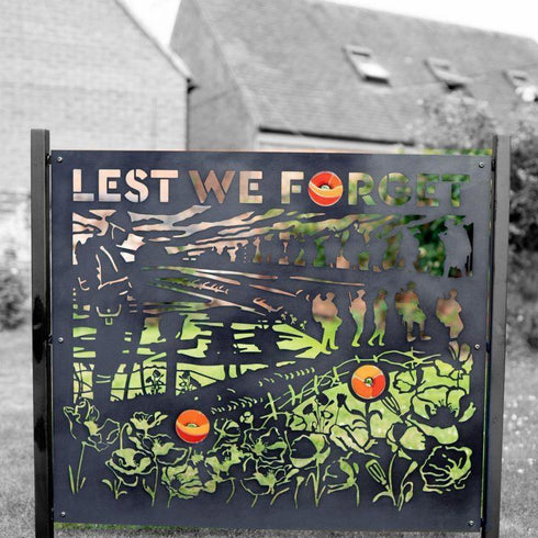 Lest We Forget ( Remembrance Day) Patio screen or Fence panel with Glass inserts 6