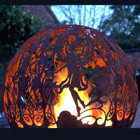 Four Elements Spherical Fire Pit with fire 1